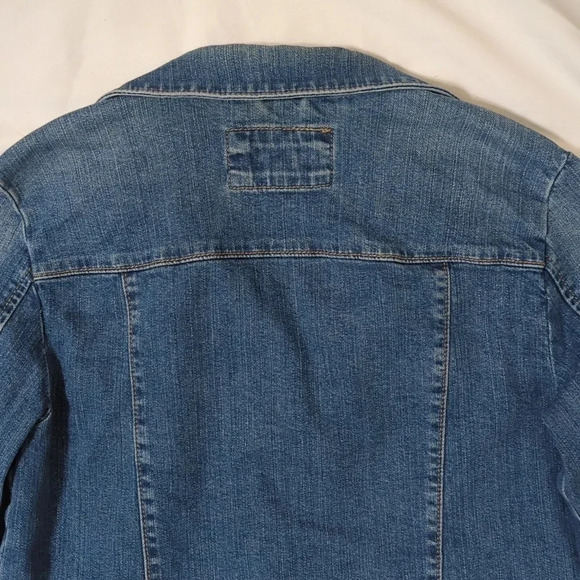 LOFT Raw Hem Cropped Denim Jacket, Color Blue Size S - Picture 12 of 16
